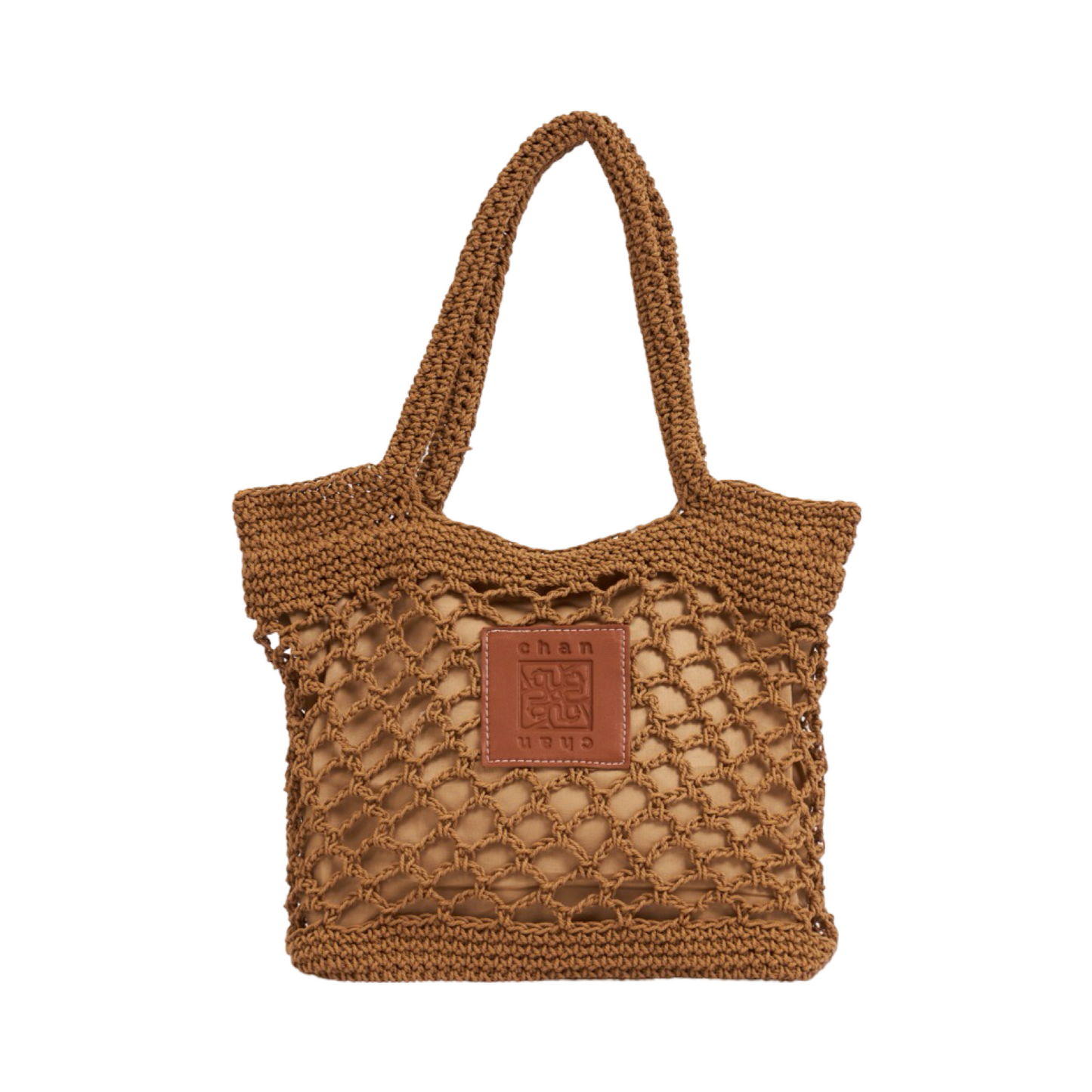 Knitted Tote Bag - Brown