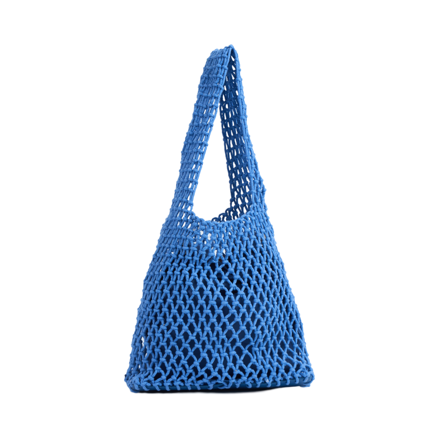 Knitted Tote Bag - Blue