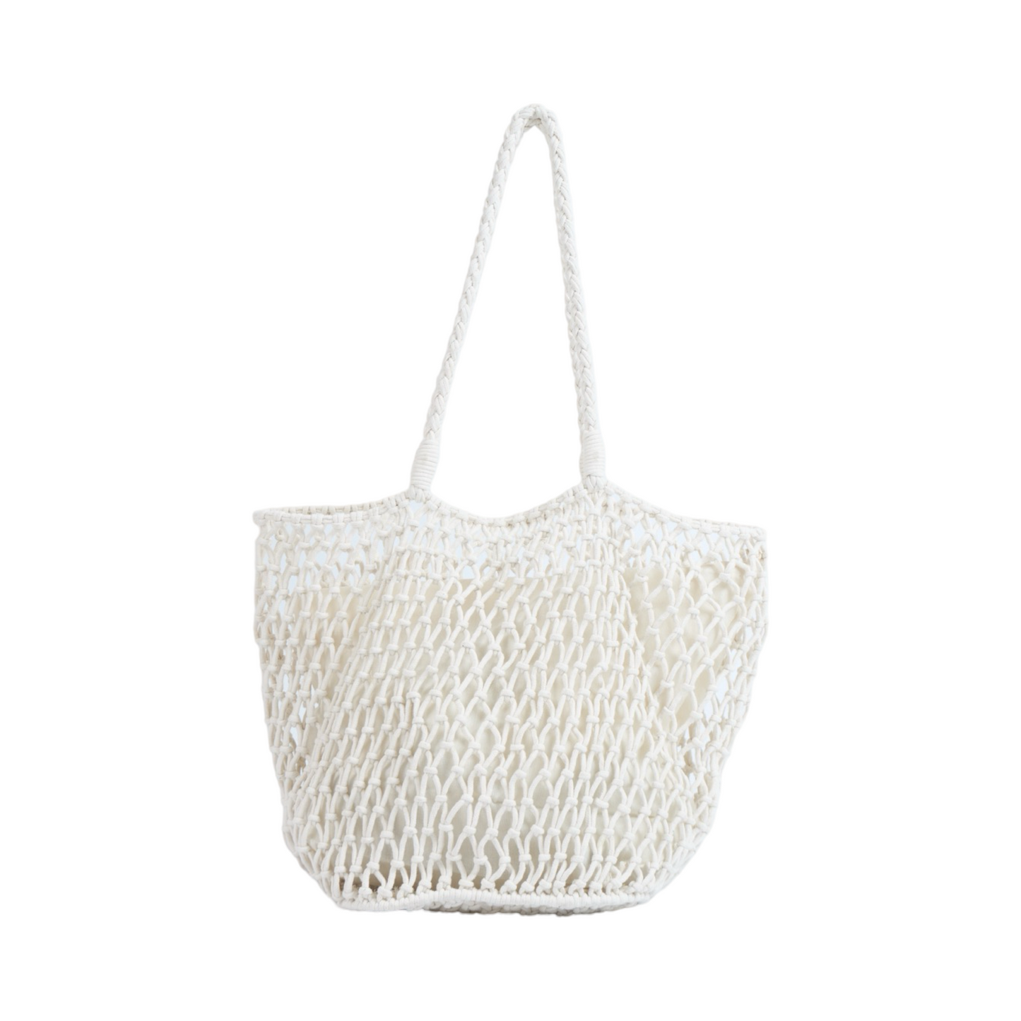 Knitted Tote Bag - White