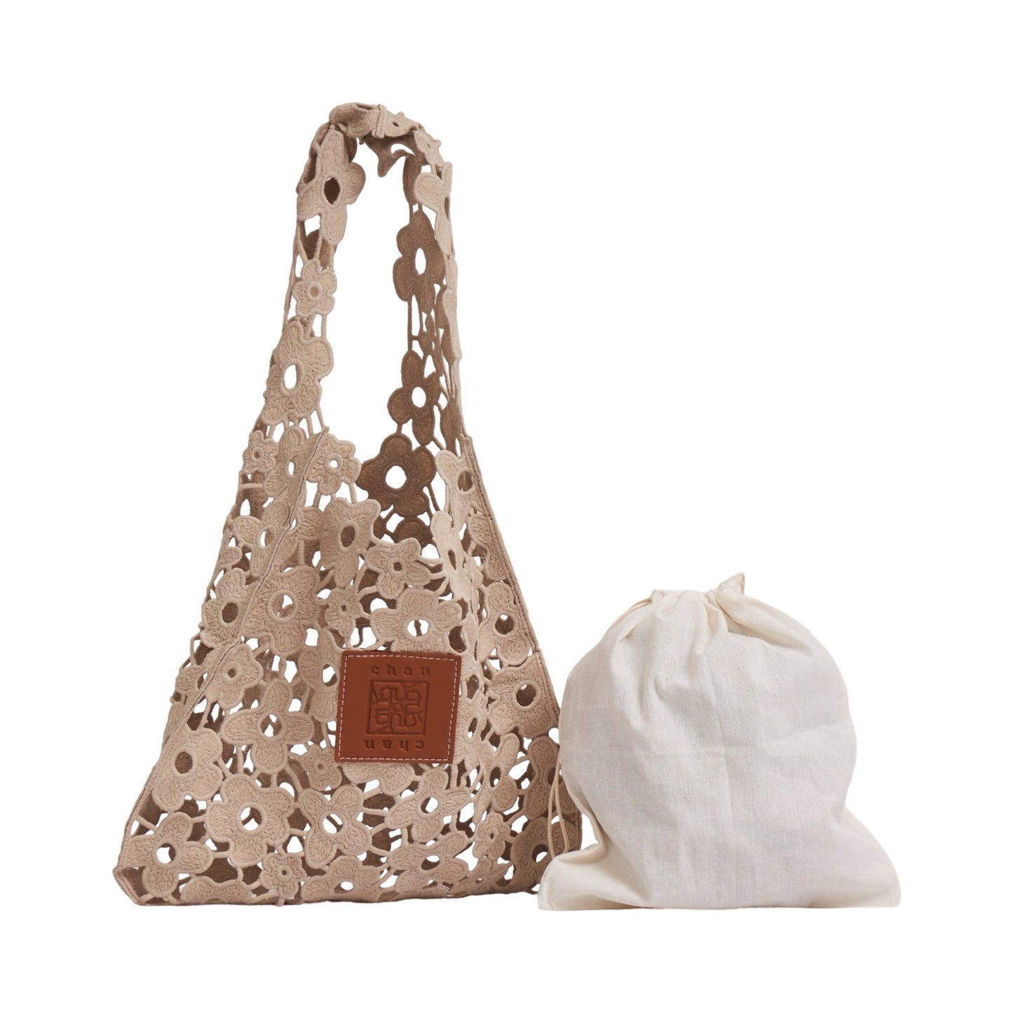 Embroidered Lace Bag - Beige