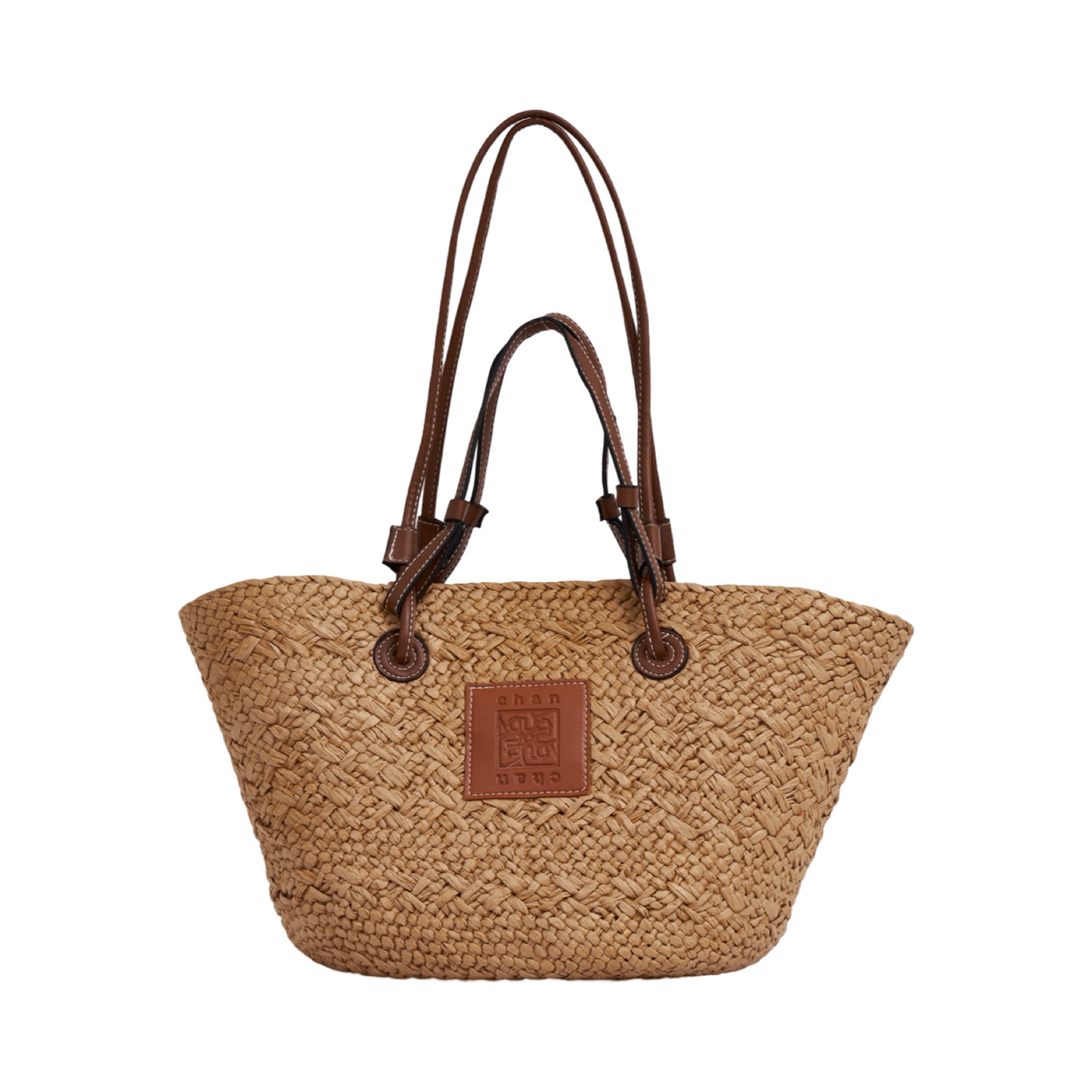 Straw Tote Bag - Brown