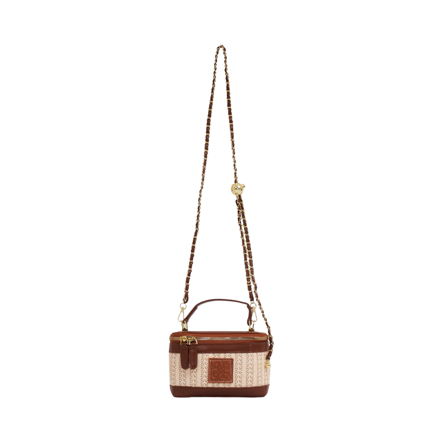 Straw Crossbody Bag - Brown