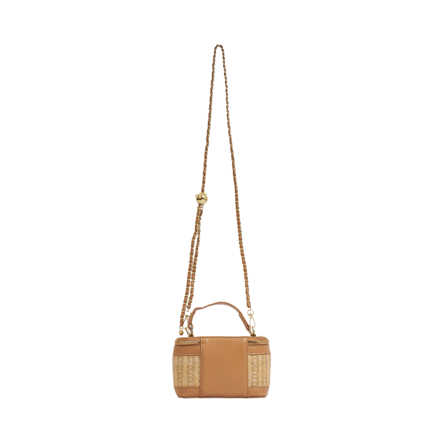 Straw Crossbody Bag - Beige