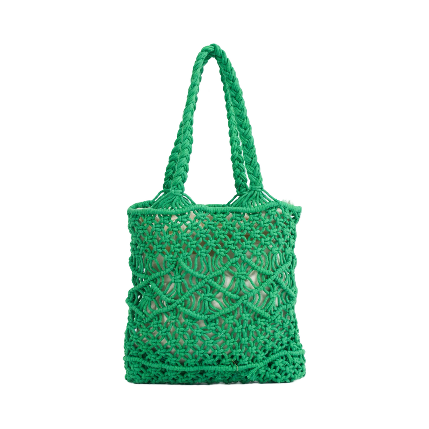 Knitted Tote Bag - Green