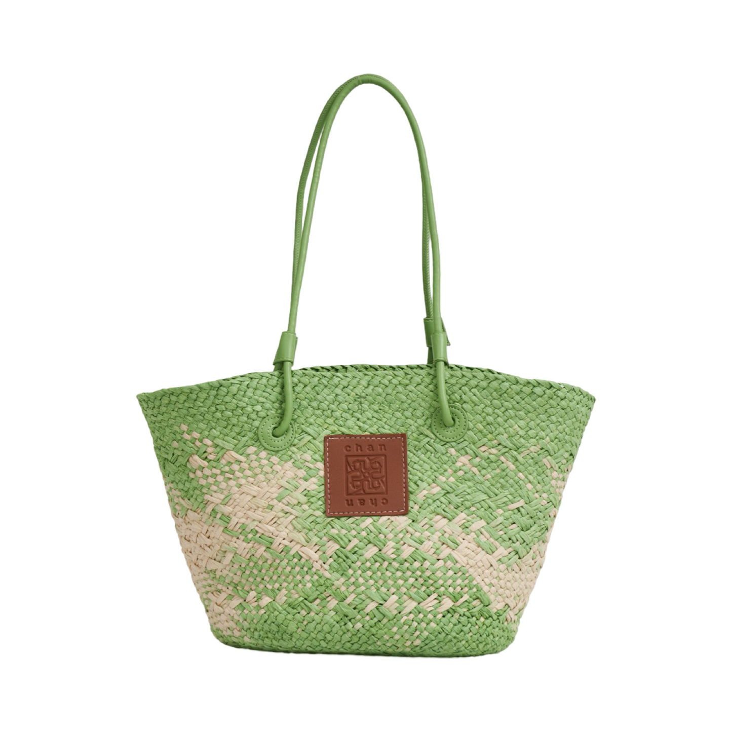 Straw Pastel Tote Bag - Lime Green