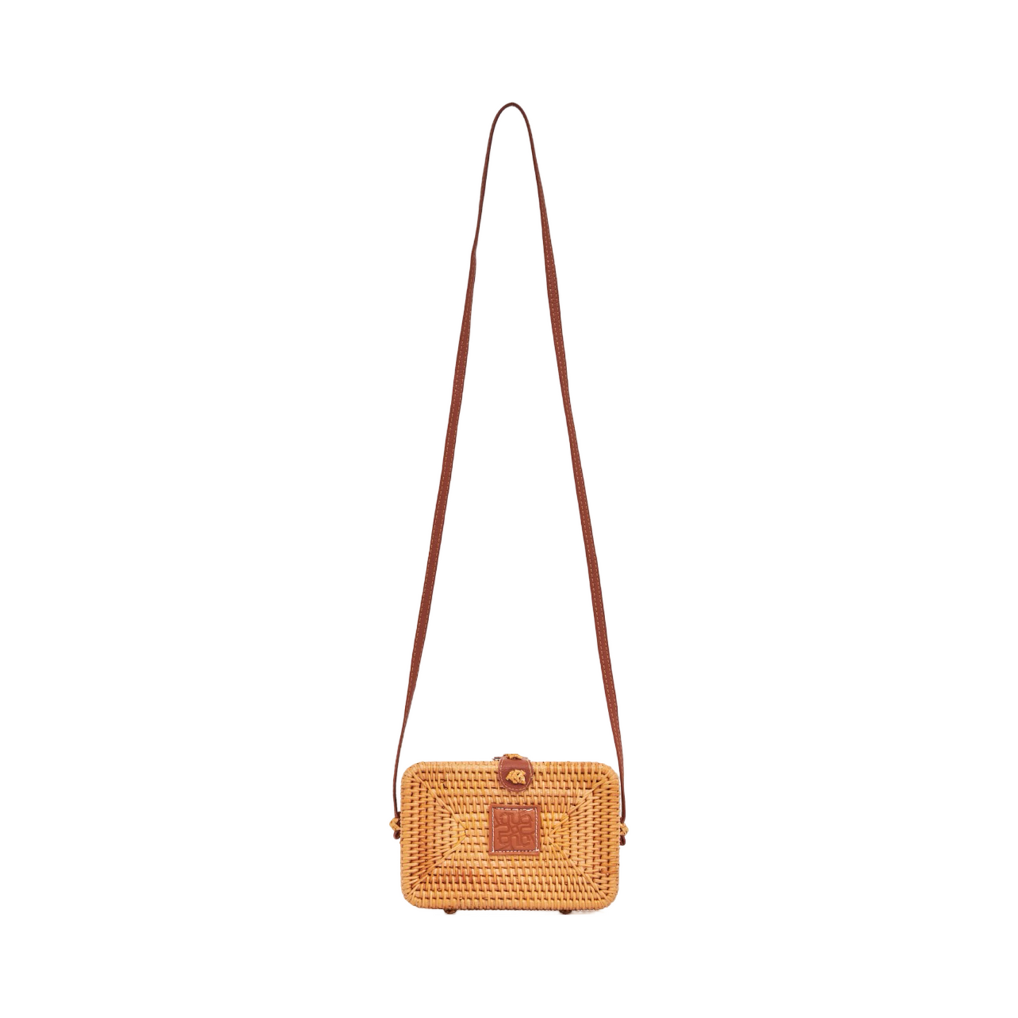 Wood Mini Crossbody Bag - Brown