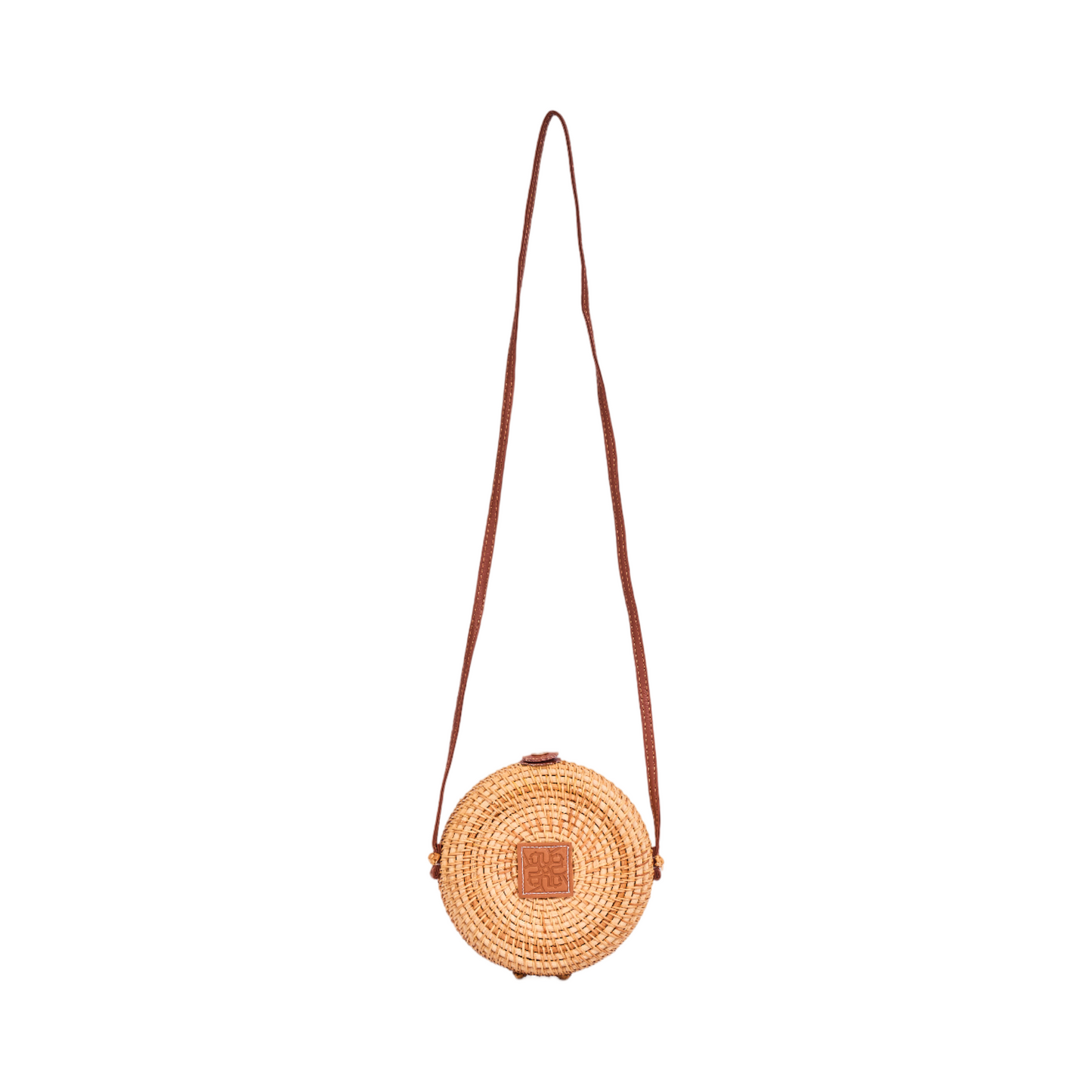 Everyday Earth – Wood Circle Shape Crossbody Bag – Brown