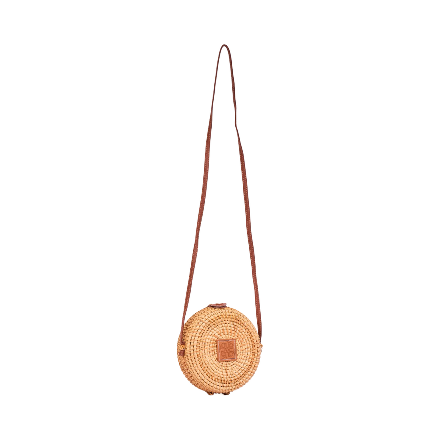 Everyday Earth – Wood Circle Shape Crossbody Bag – Brown