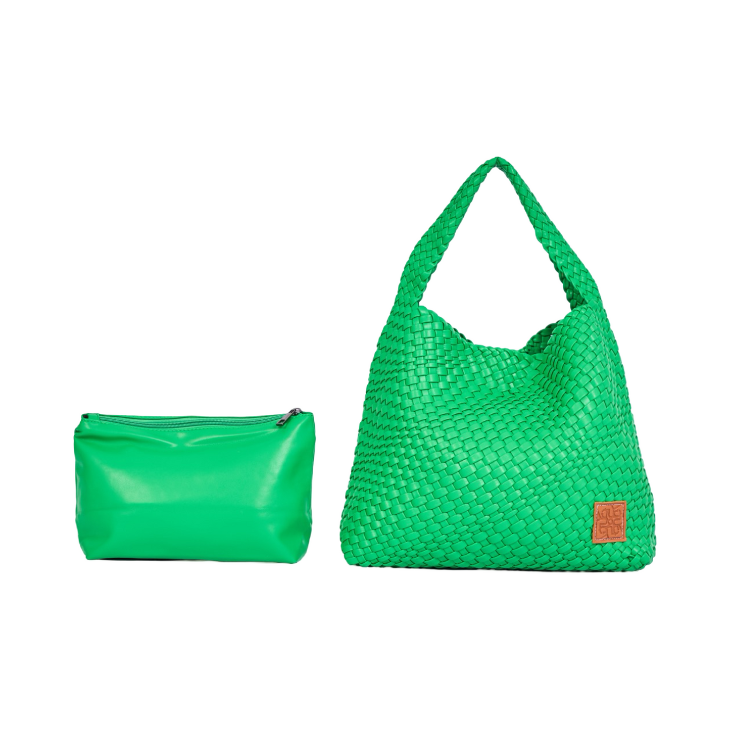 Woven Tote Bag - Leaf Green