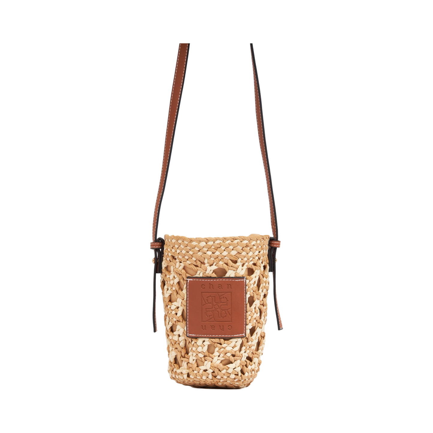 Straw Mini Crossbody Bag - Brown