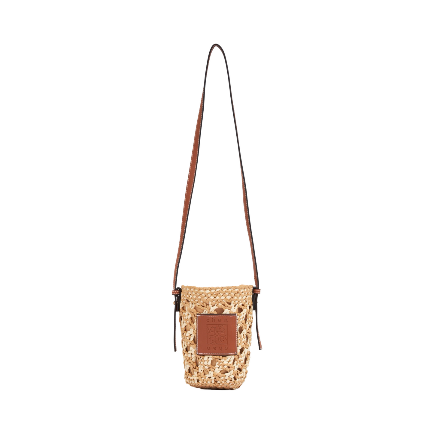 Straw Mini Crossbody Bag - Brown