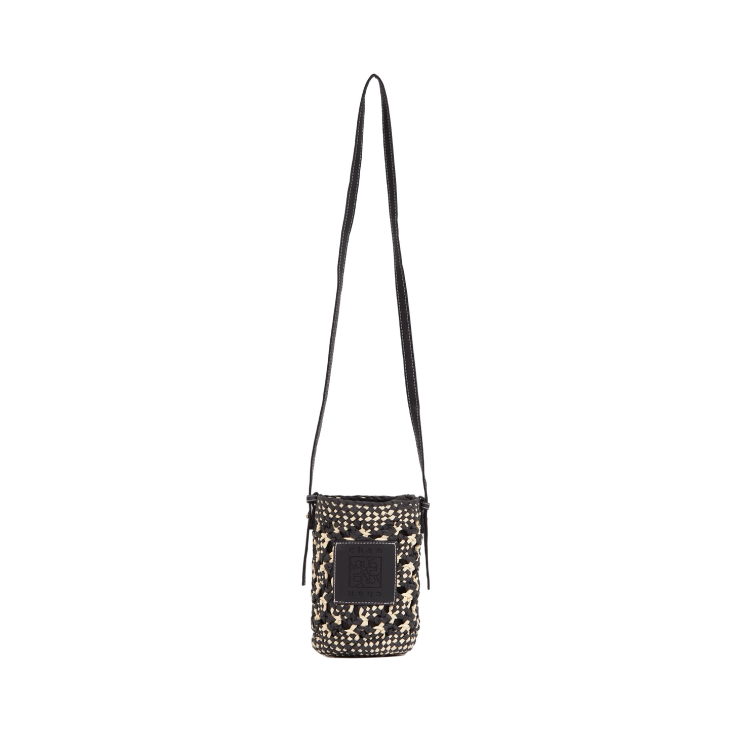 Straw Mini Crossbody Bag - Black