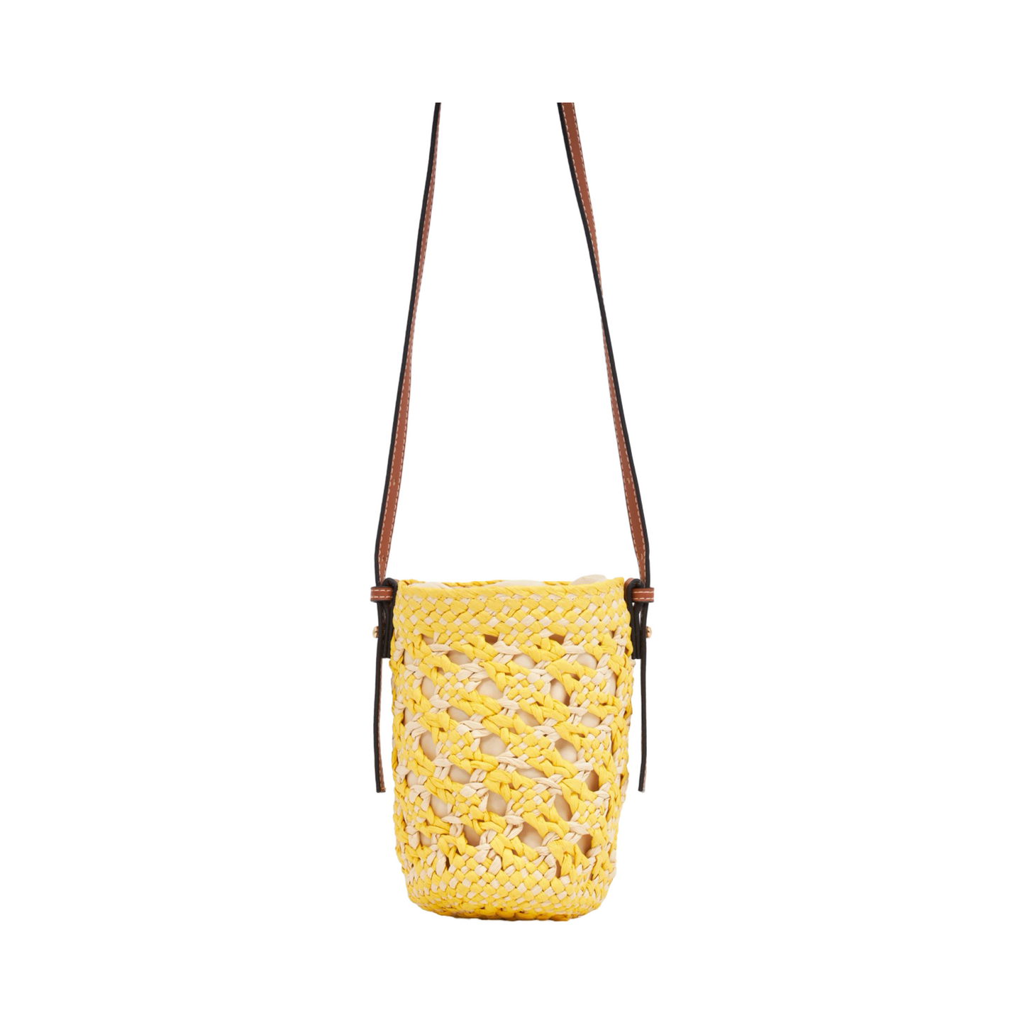 Straw Mini Crossbody Bag - Yellow