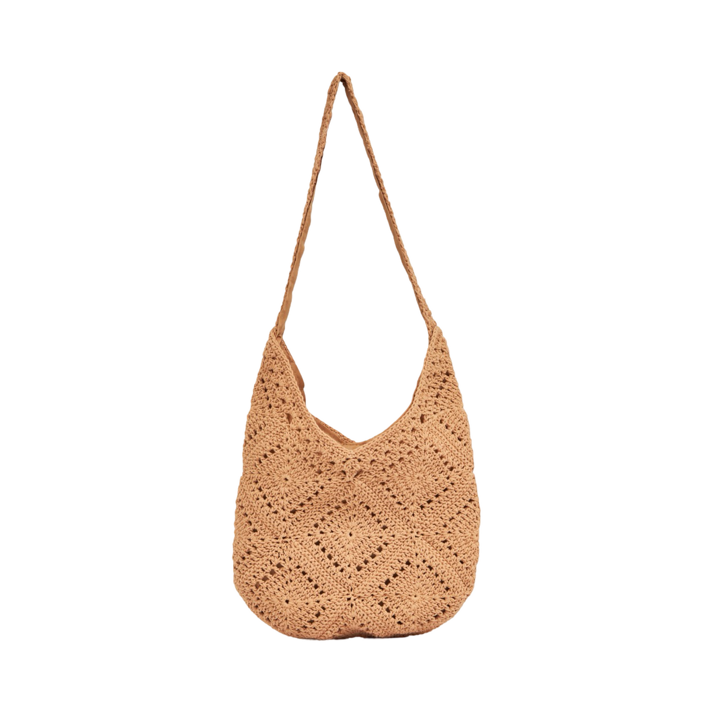 Knitted Tote Bag - Brown