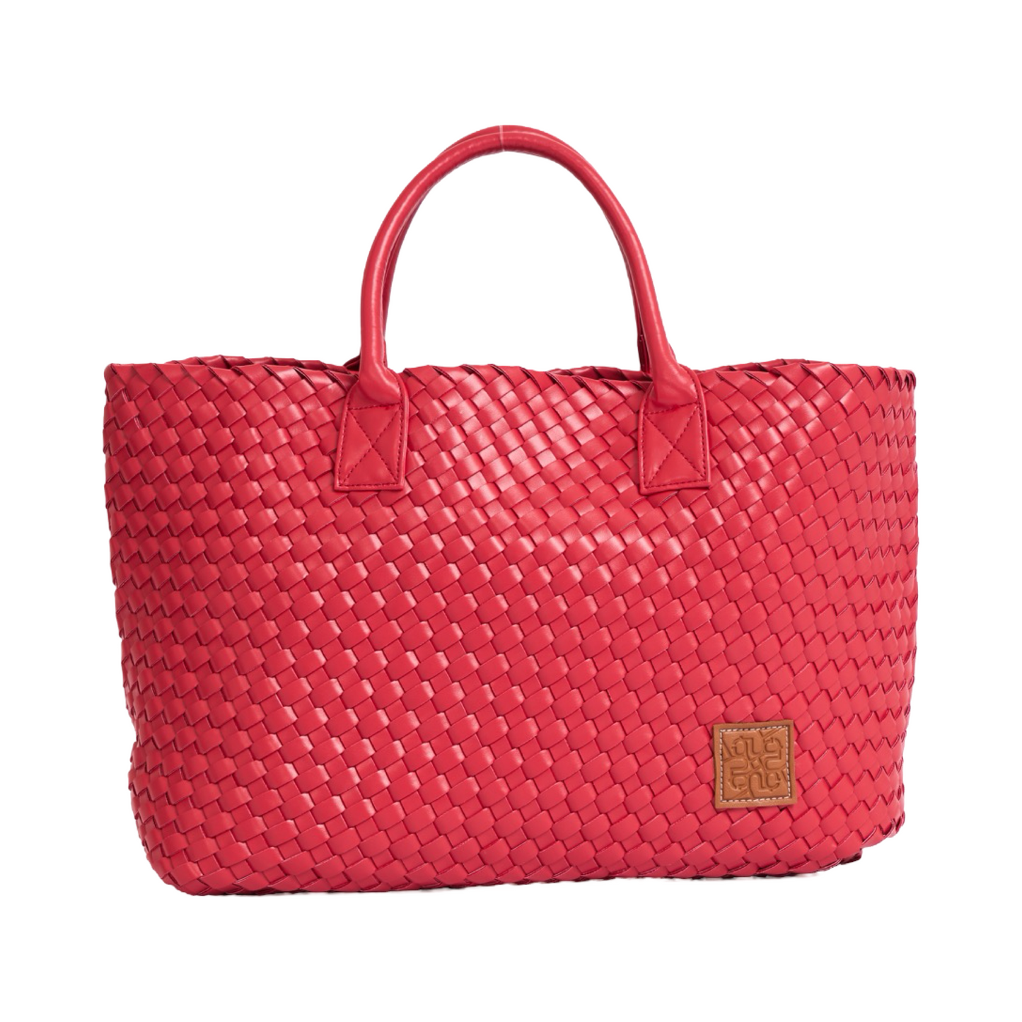 Woven Tote Bag - Cherry