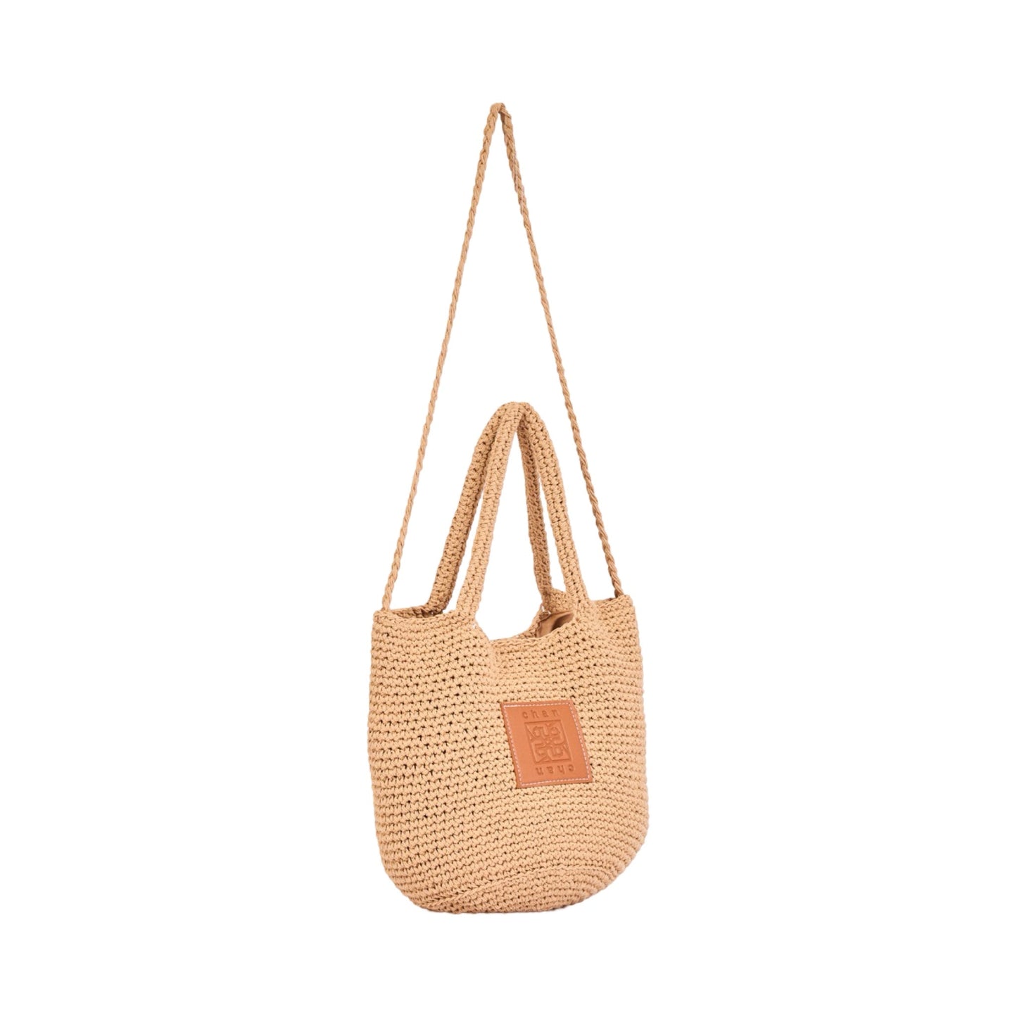 Knitted Shoulder Bag - Brown