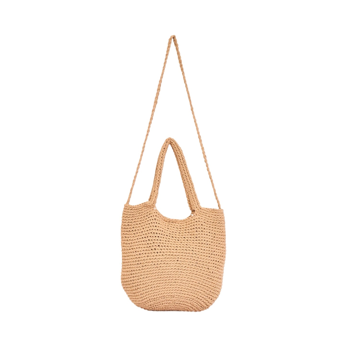 Knitted Shoulder Bag - Brown