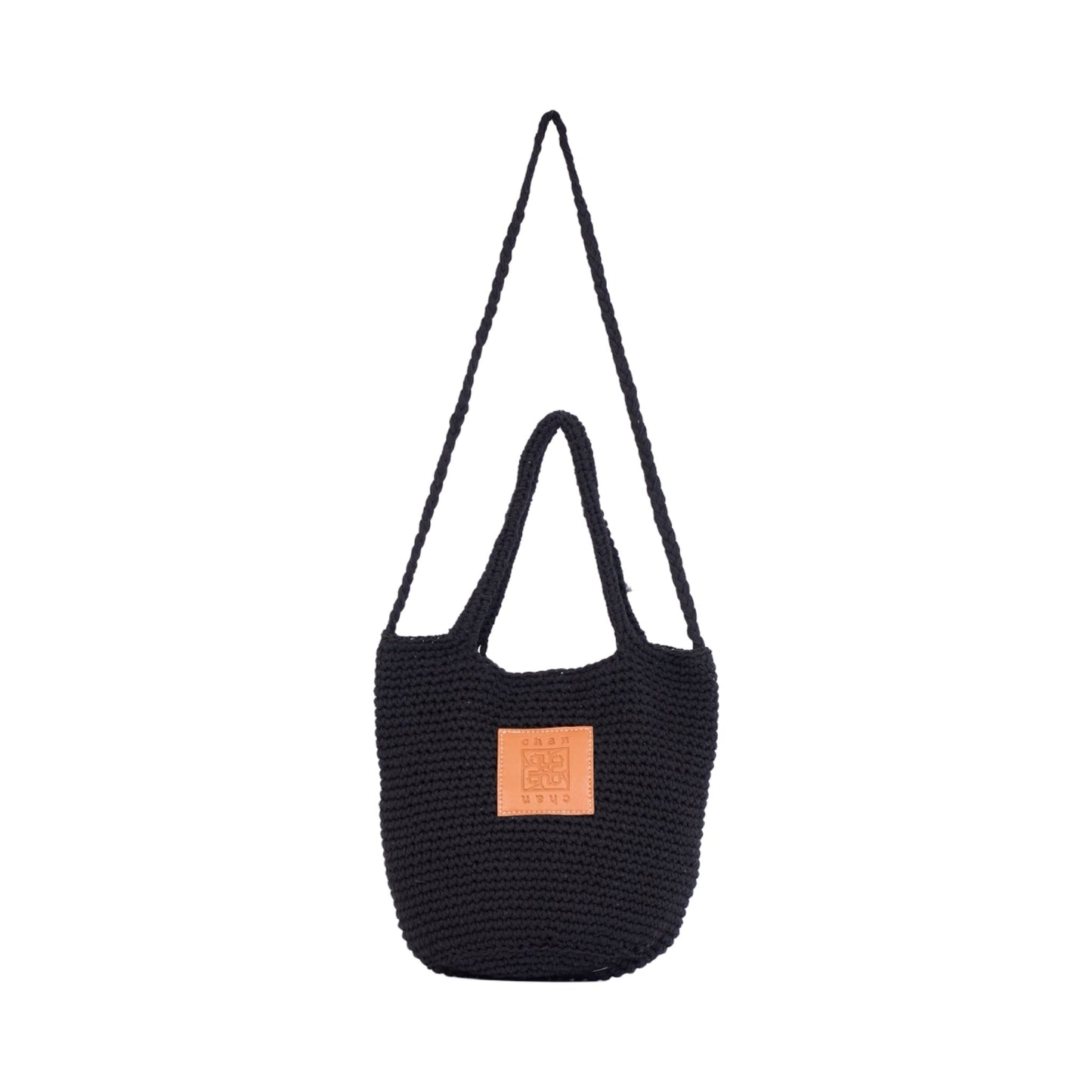 Knitted Shoulder Bag - Black