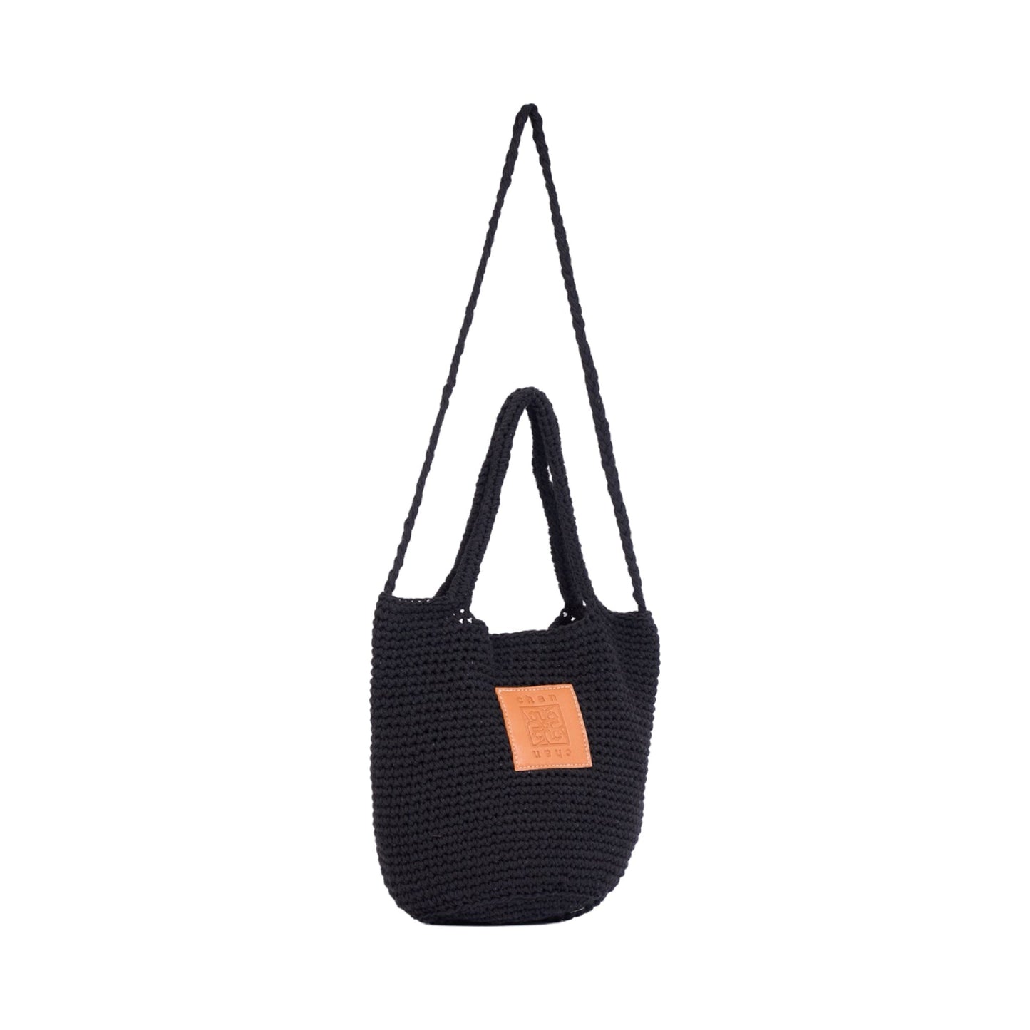 Knitted Shoulder Bag - Black