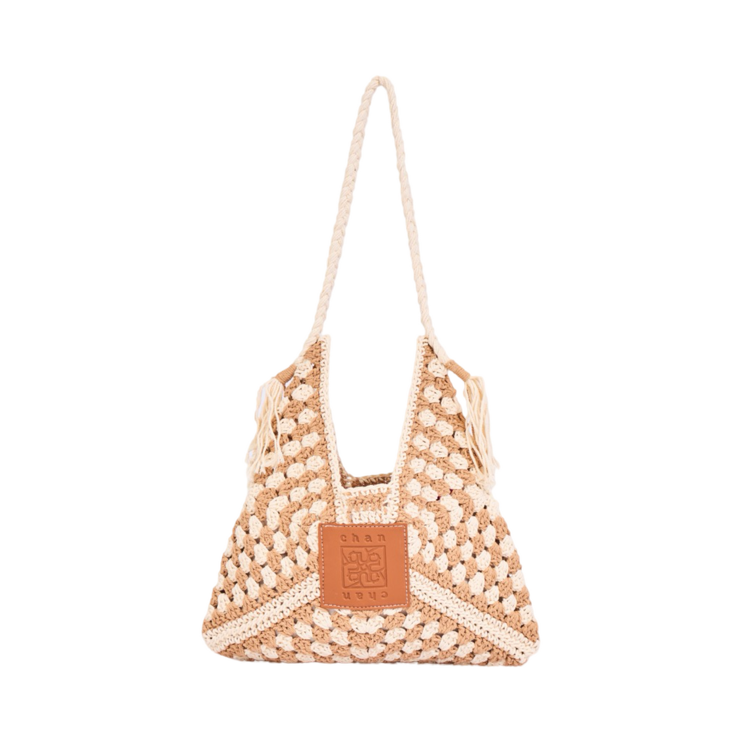 Everyday Earth – Straw Tote Bag With Tassel – Brown