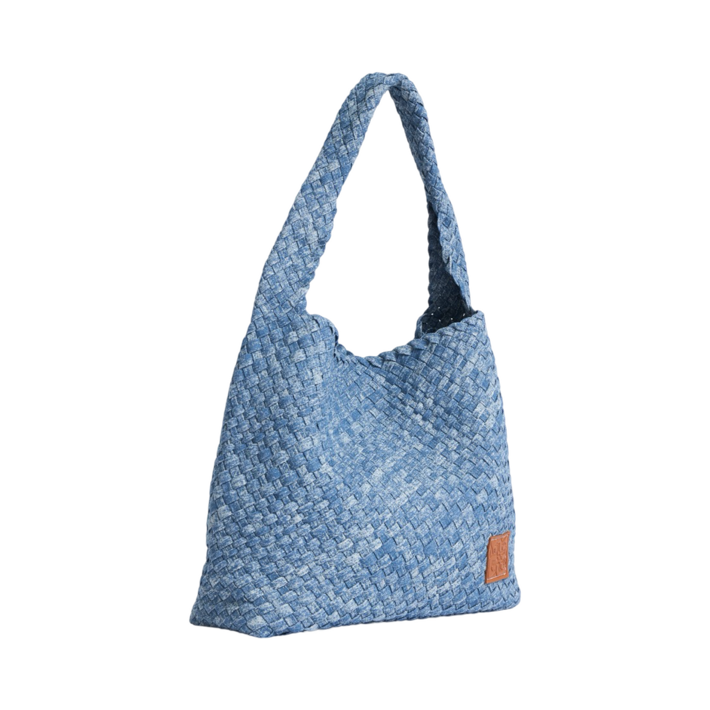 Midnight Weave – Denim Crossbody Bag L – Light Stonewash