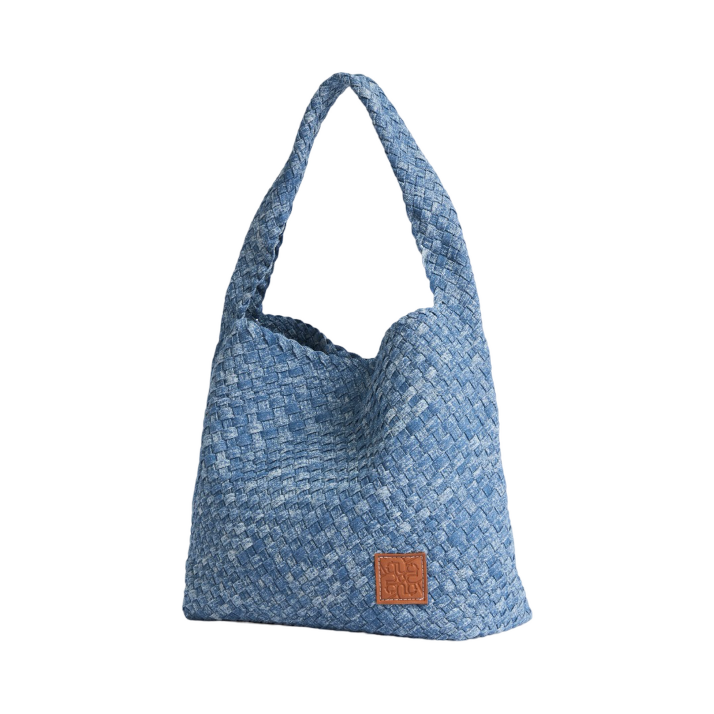 Midnight Weave – Denim Crossbody Bag L – Light Stonewash