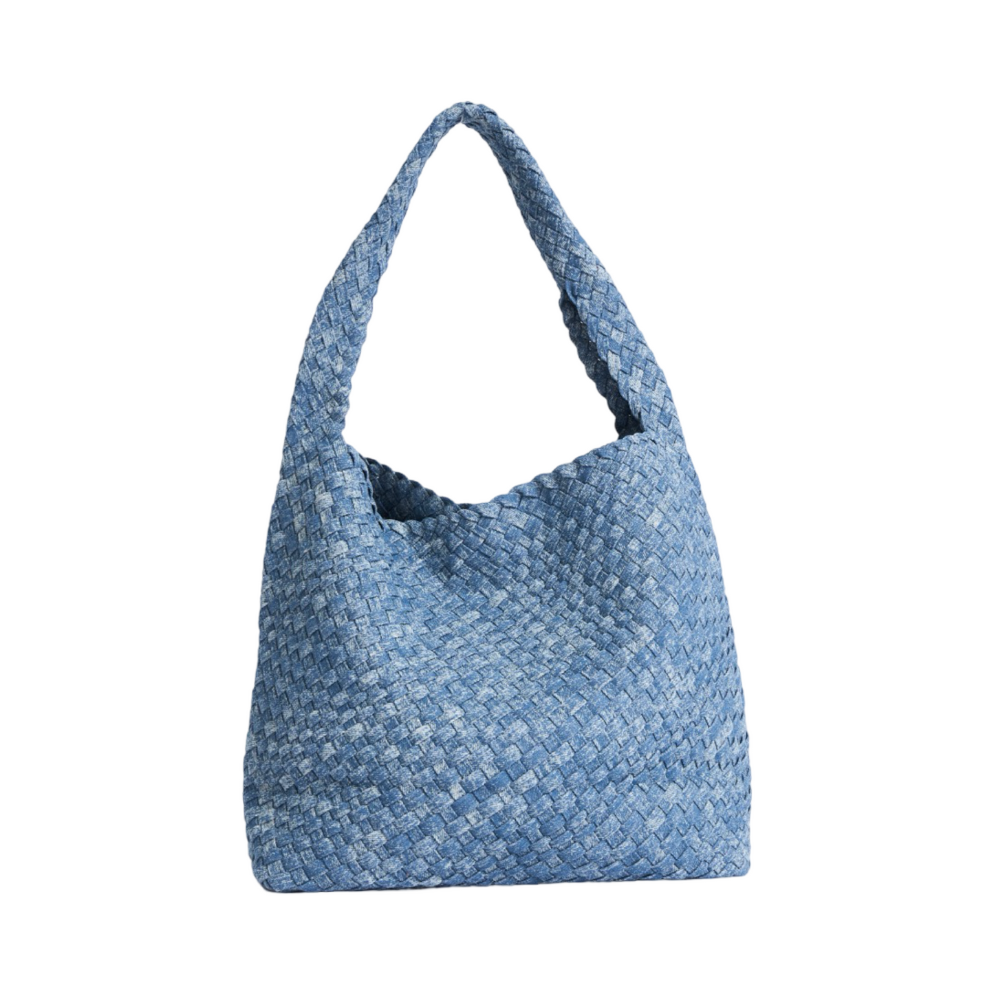 Midnight Weave – Denim Crossbody Bag L – Light Stonewash