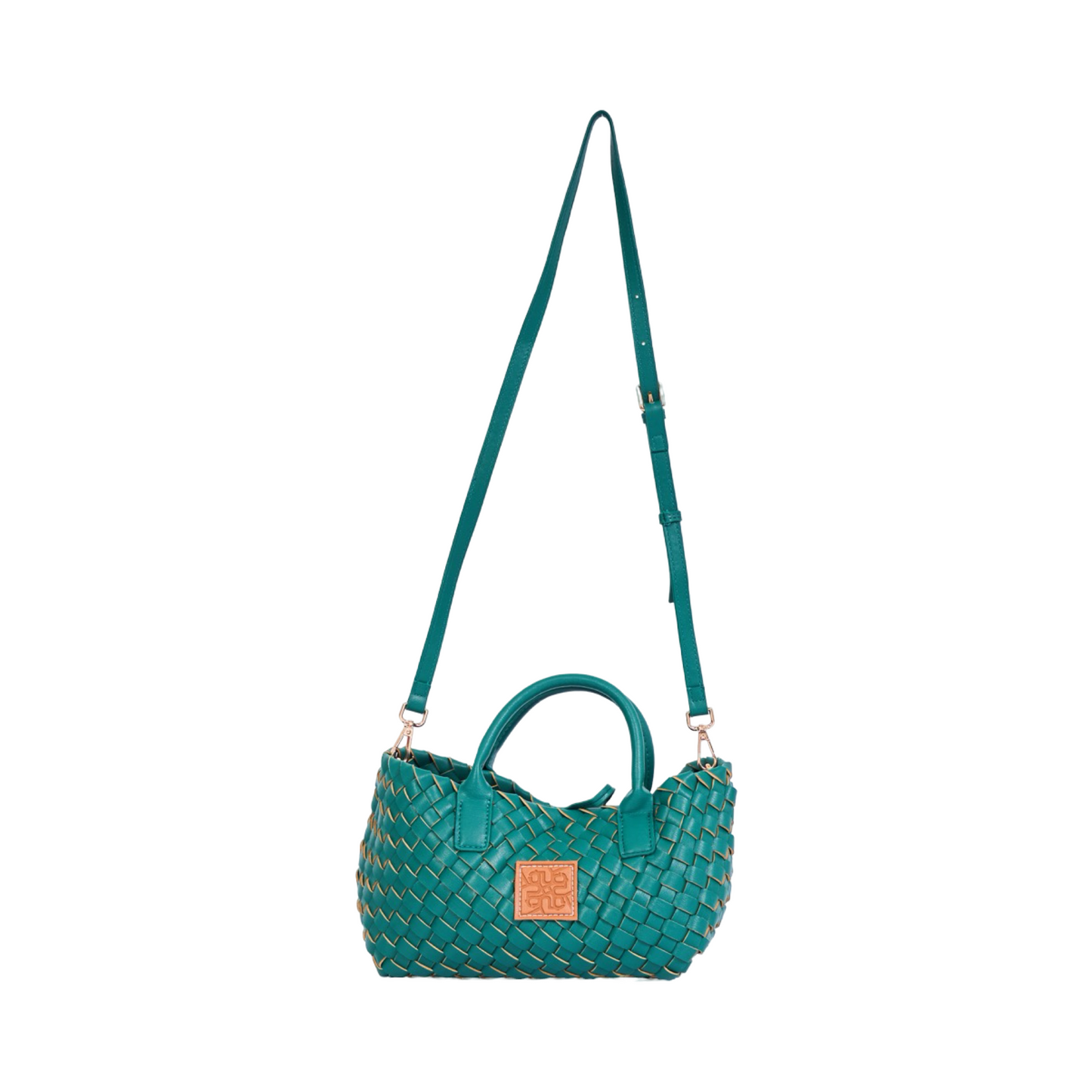 Woven Shoulder Bag - Emerald Green