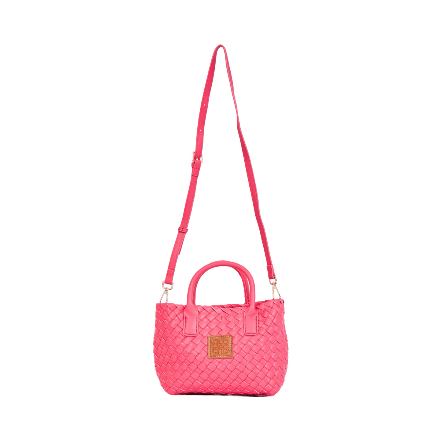 Woven Shoulder Bag - Hot Pink