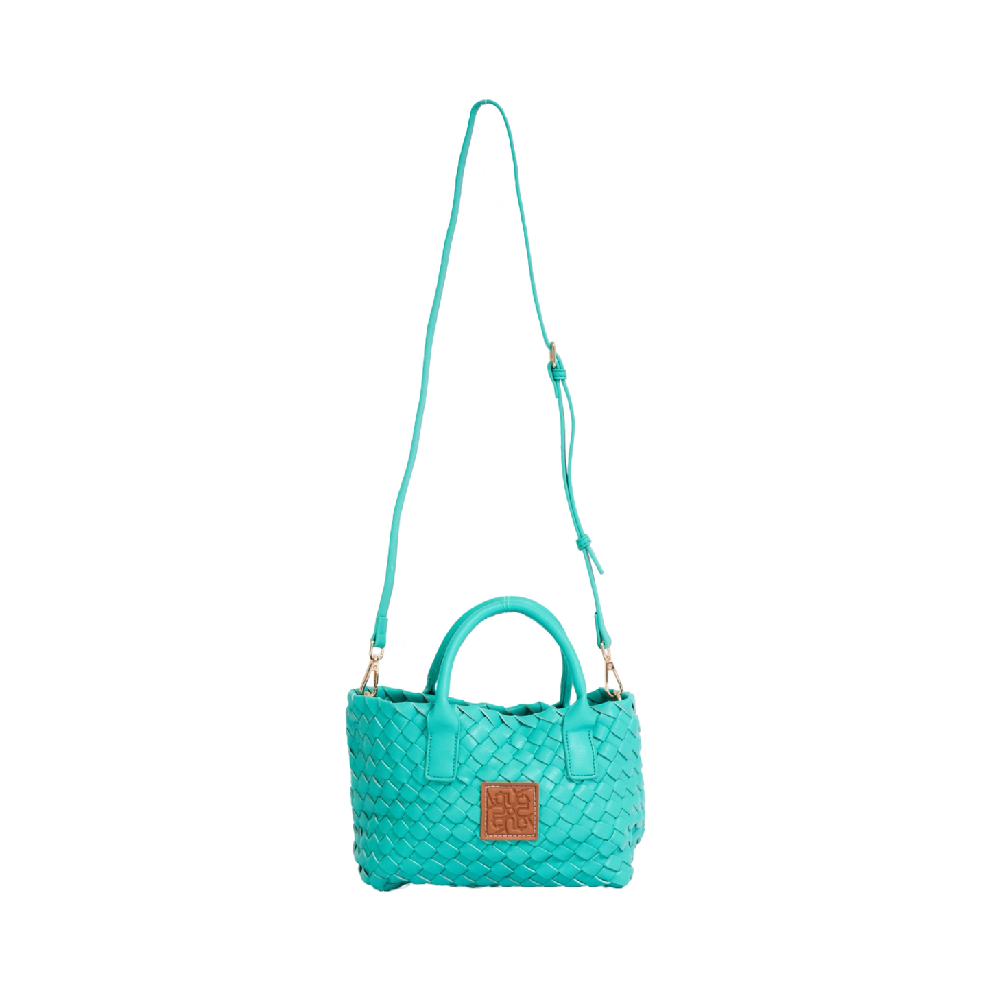 Woven Shoulder Bag - Turquoise