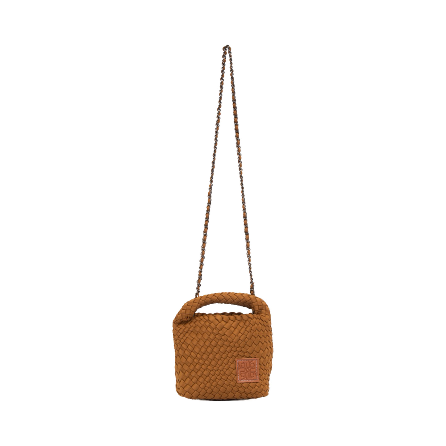 Woven Satin Crossbody Bag - Sand