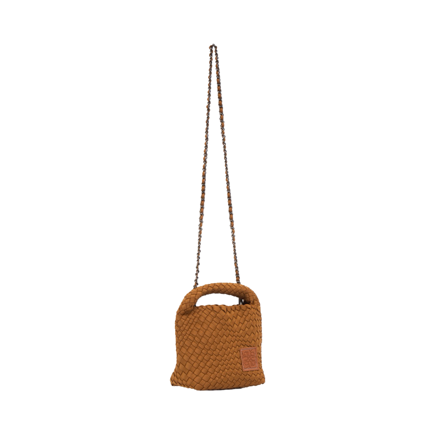 Woven Satin Crossbody Bag - Sand