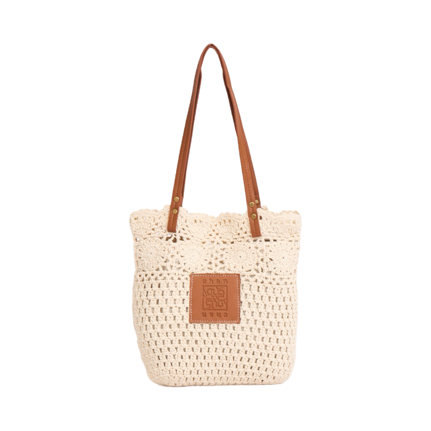 Knitted Tote Bag - White