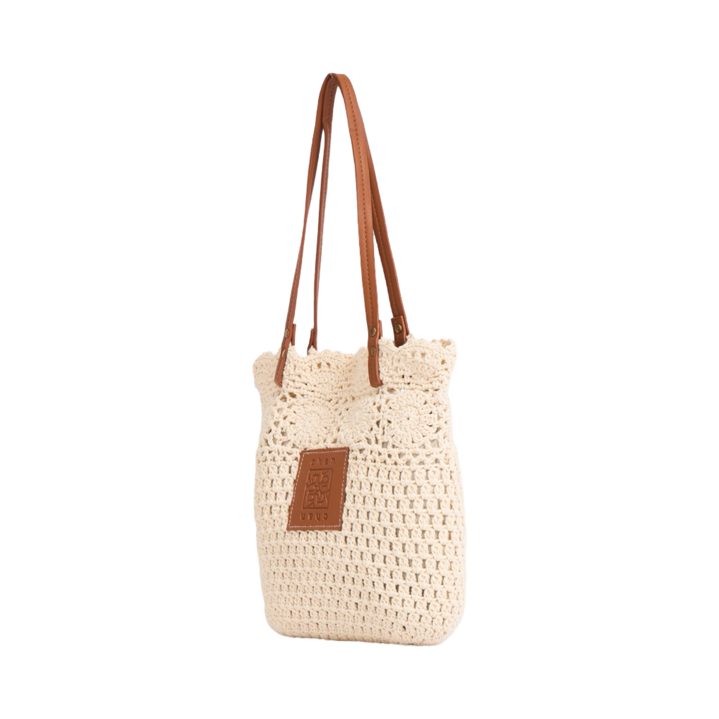 Knitted Tote Bag - White