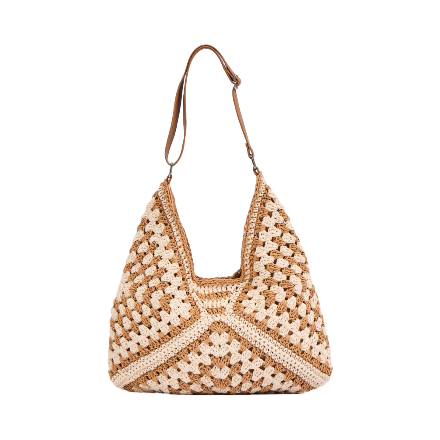 Knitted Tote Bag - Brown