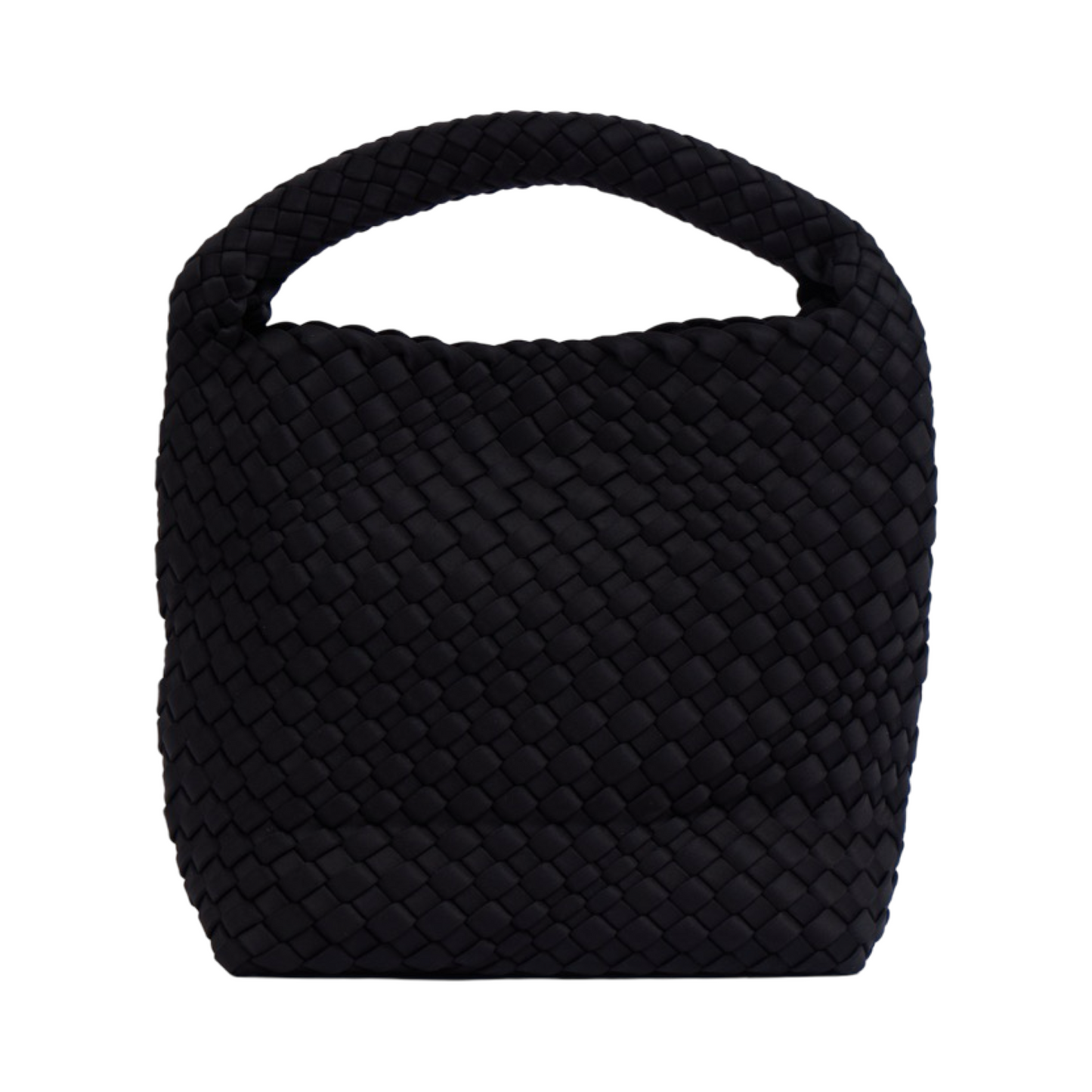 Woven Satin Tote Bag M - Black