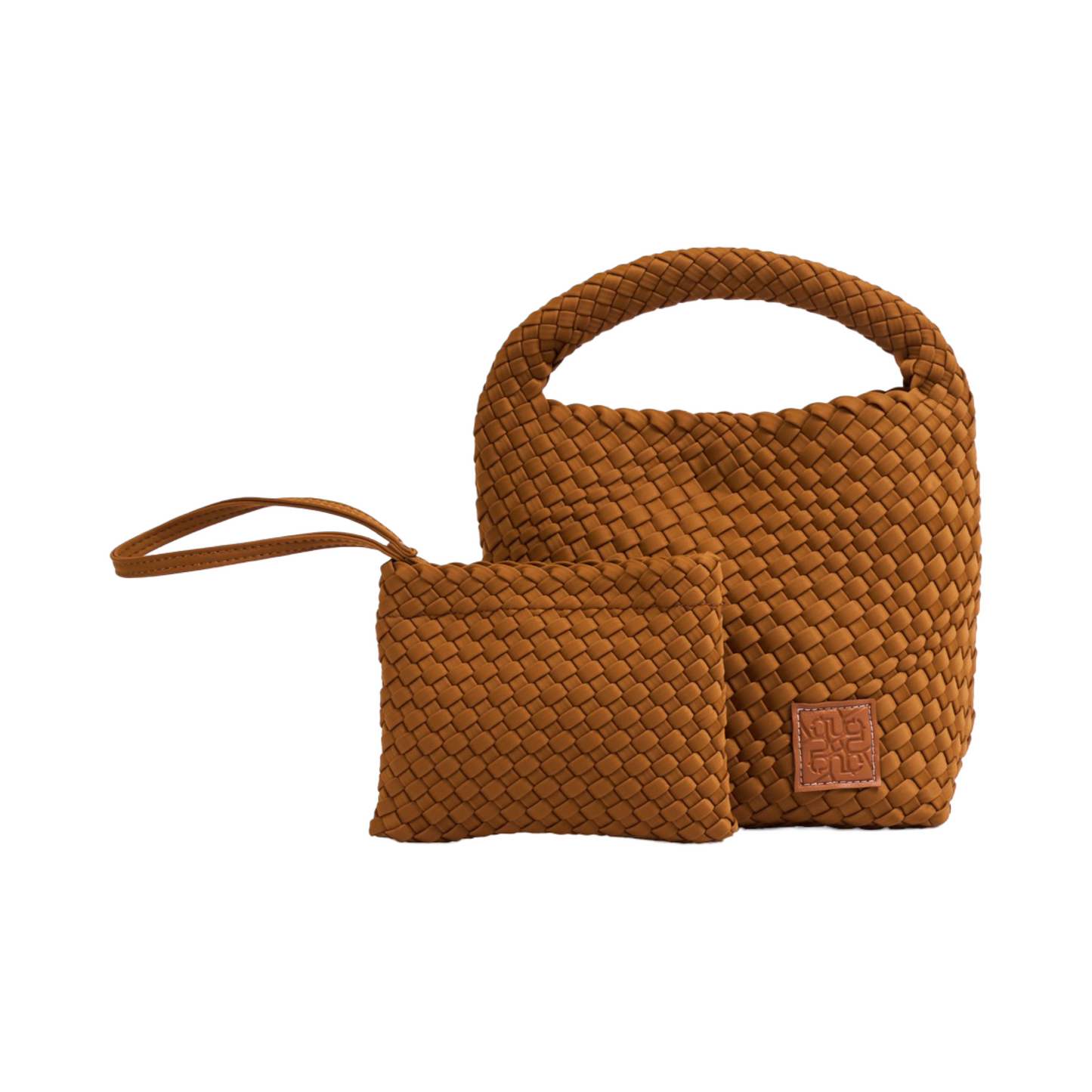 Woven Satin Tote Bag M - Sand