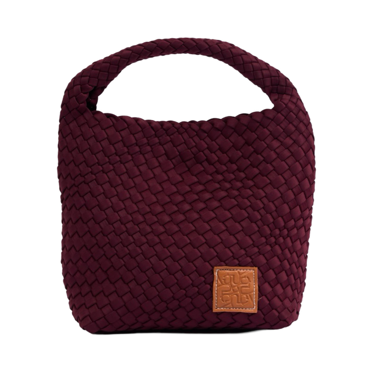 Woven Satin Tote Bag M - Burgundy