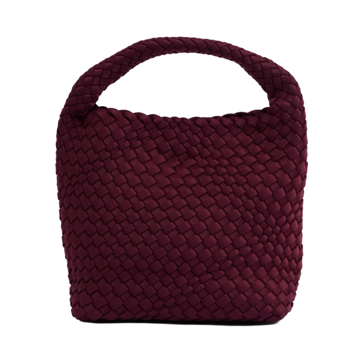 Woven Satin Tote Bag M - Burgundy