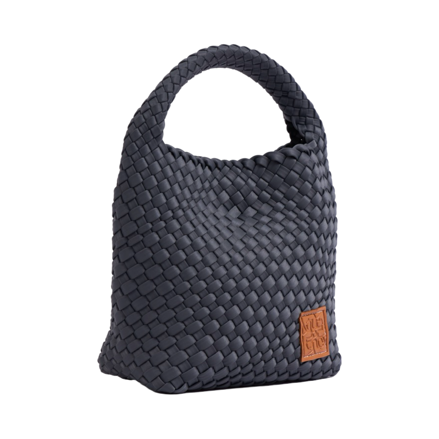 Woven Satin Tote Bag M - Grey