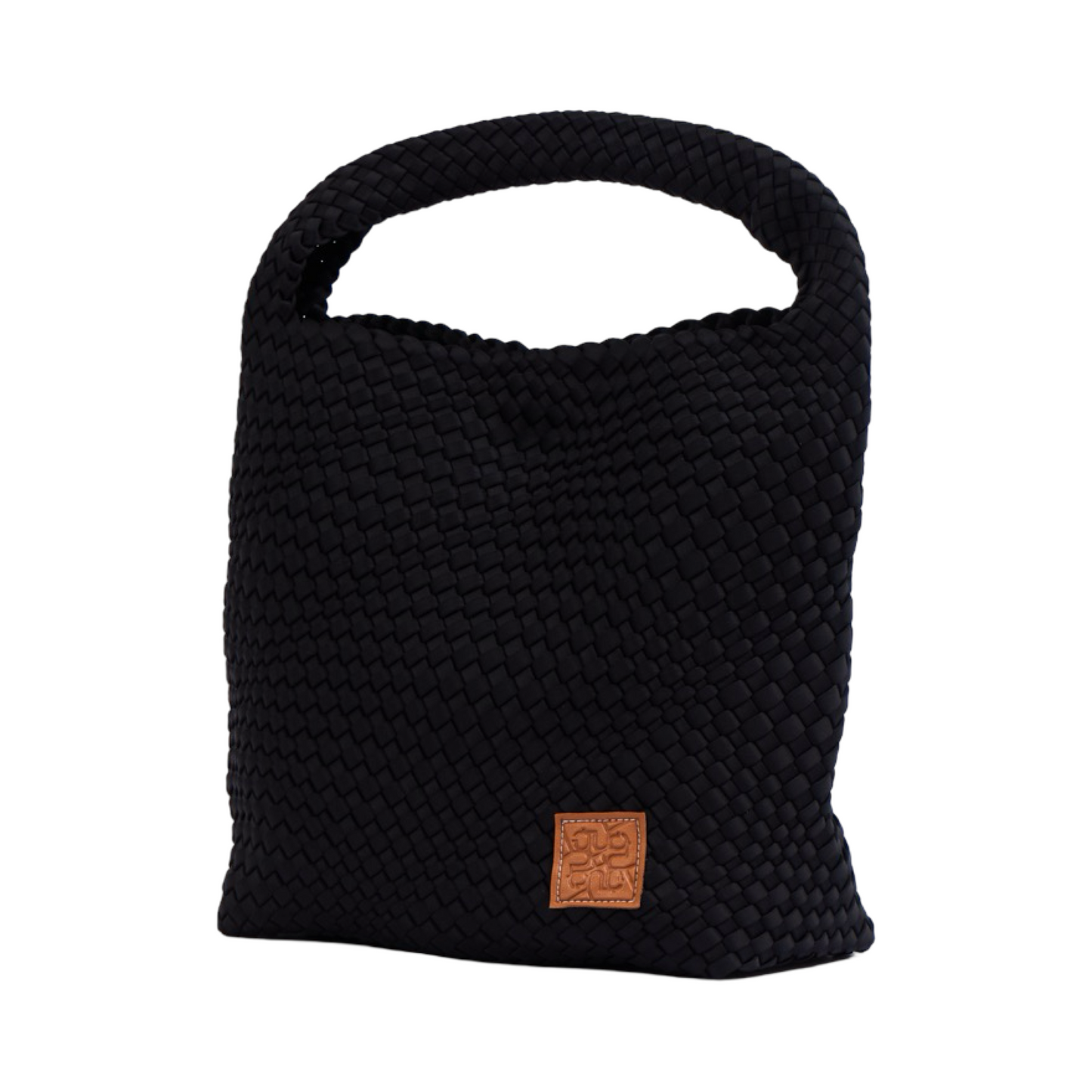 Woven Satin Tote Bag L - Black