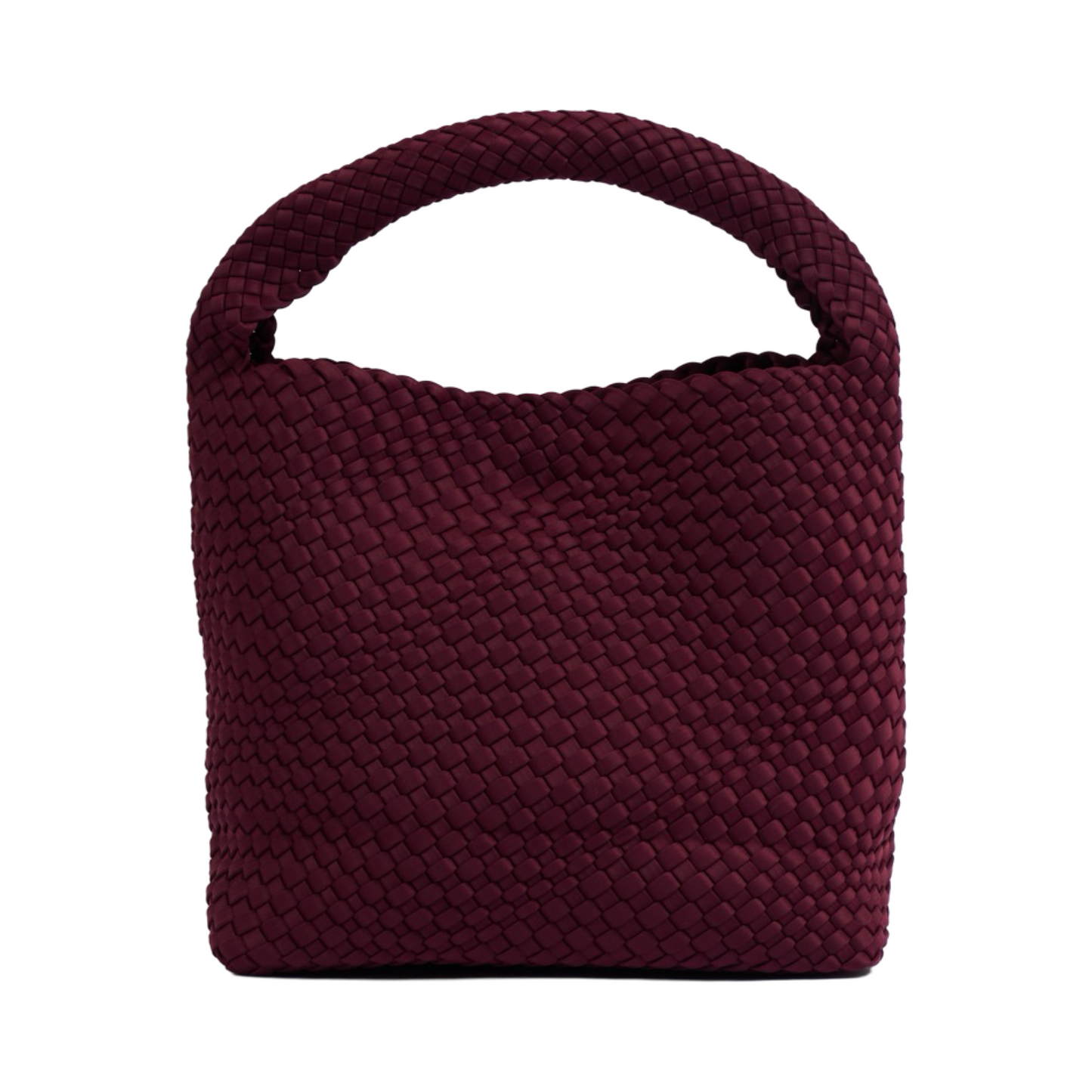 Woven Satin Tote Bag L - Burgundy