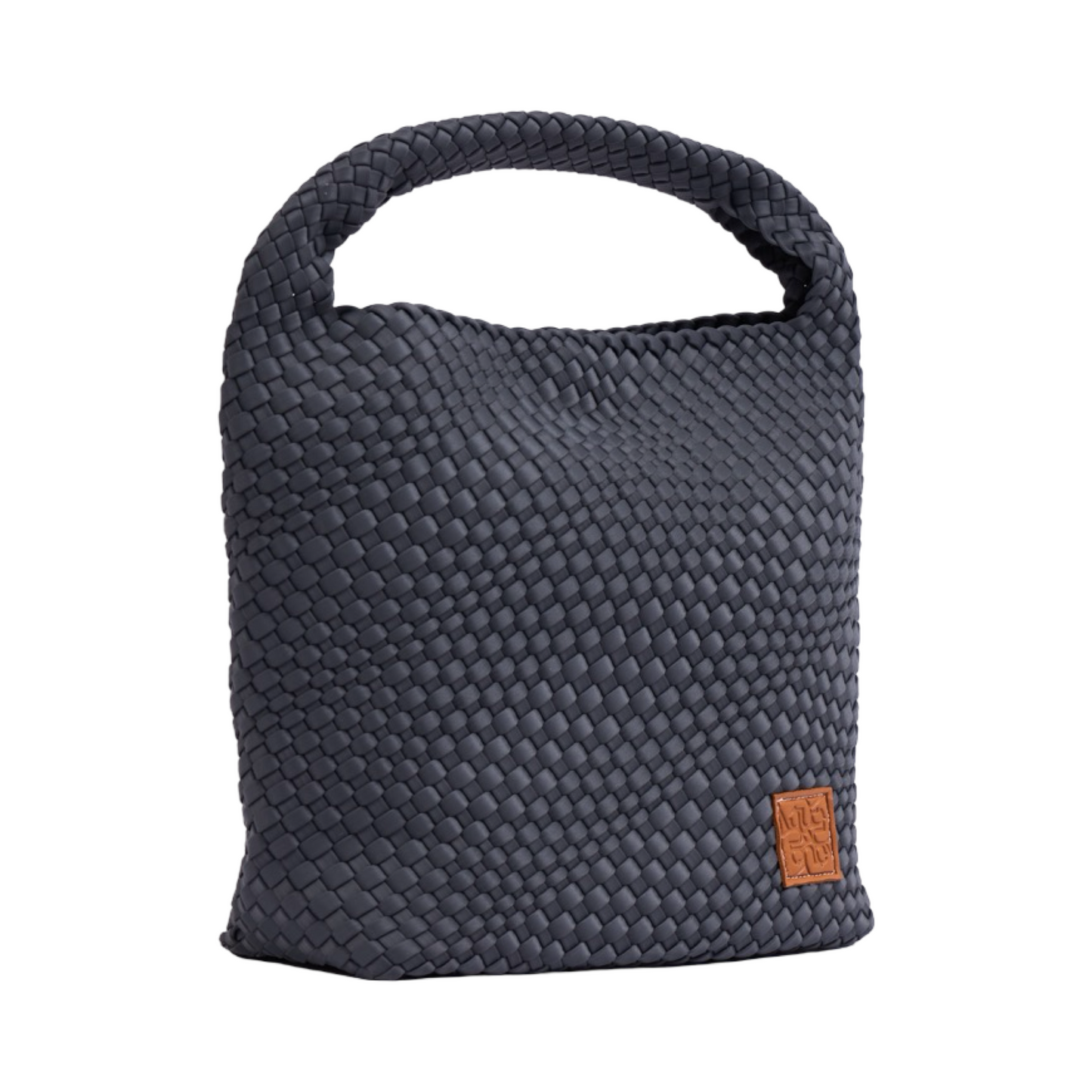 Woven Satin Tote Bag L - Grey