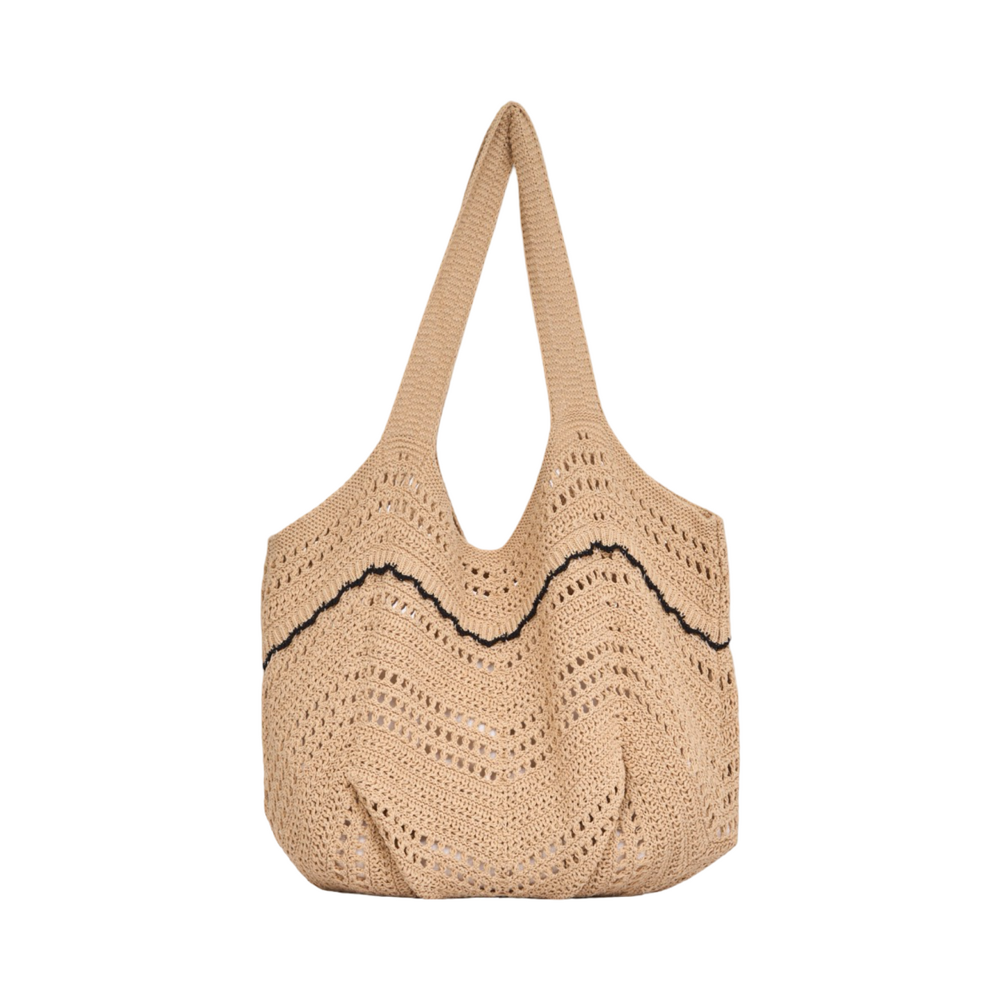Knitted Tote Bag - Brown