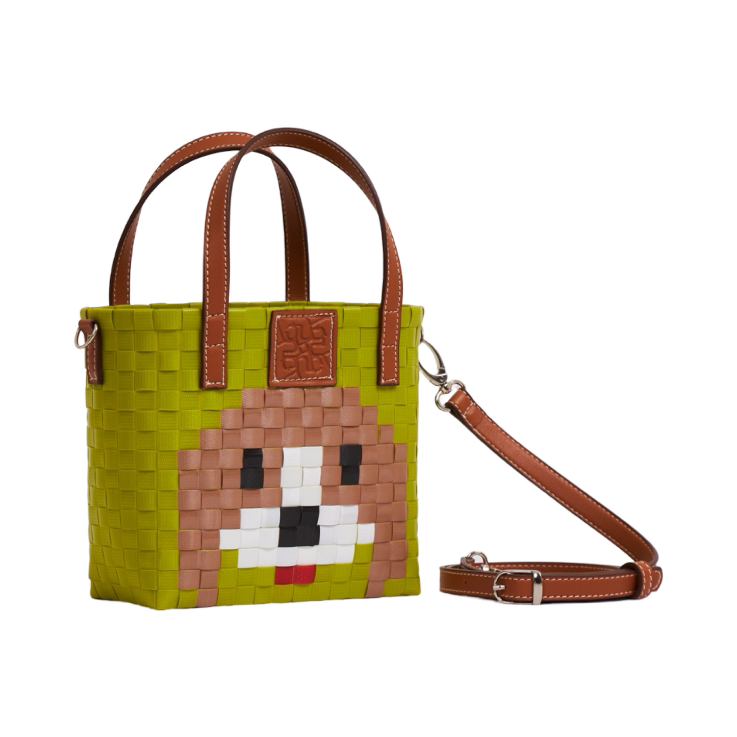 Animal Basket Bag With Strap Beagle S - Green
