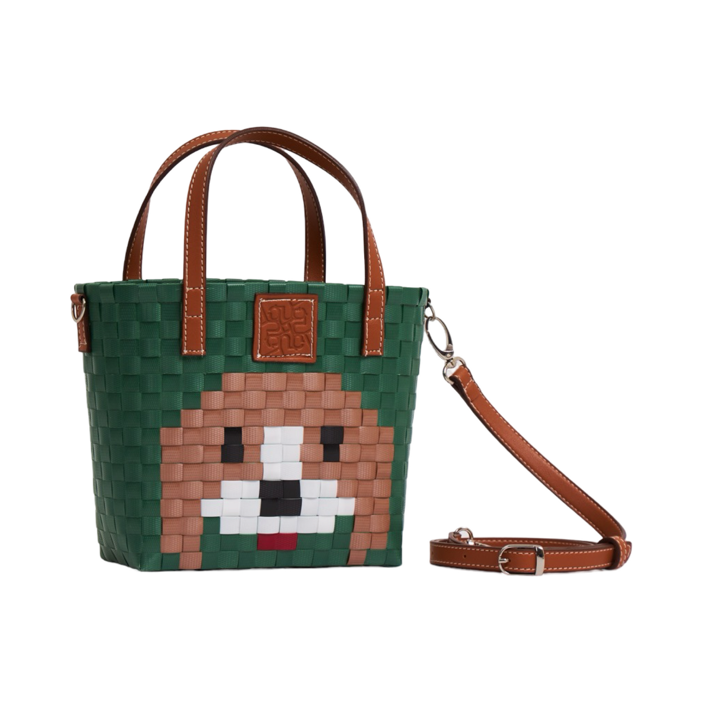 Animal Basket Bag With Strap Beagle S - Green