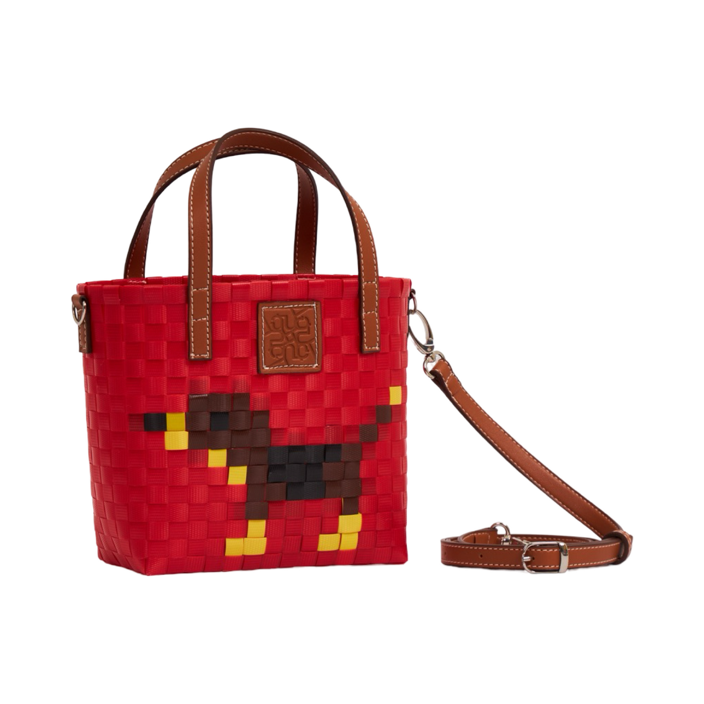 Animal Basket Bag With Strap Dog S - Red