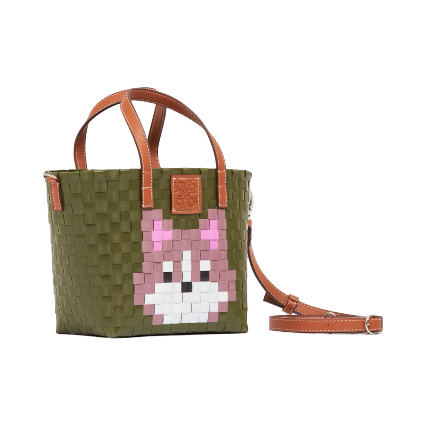 Animal Basket Bag With Strap Husky S - Olive