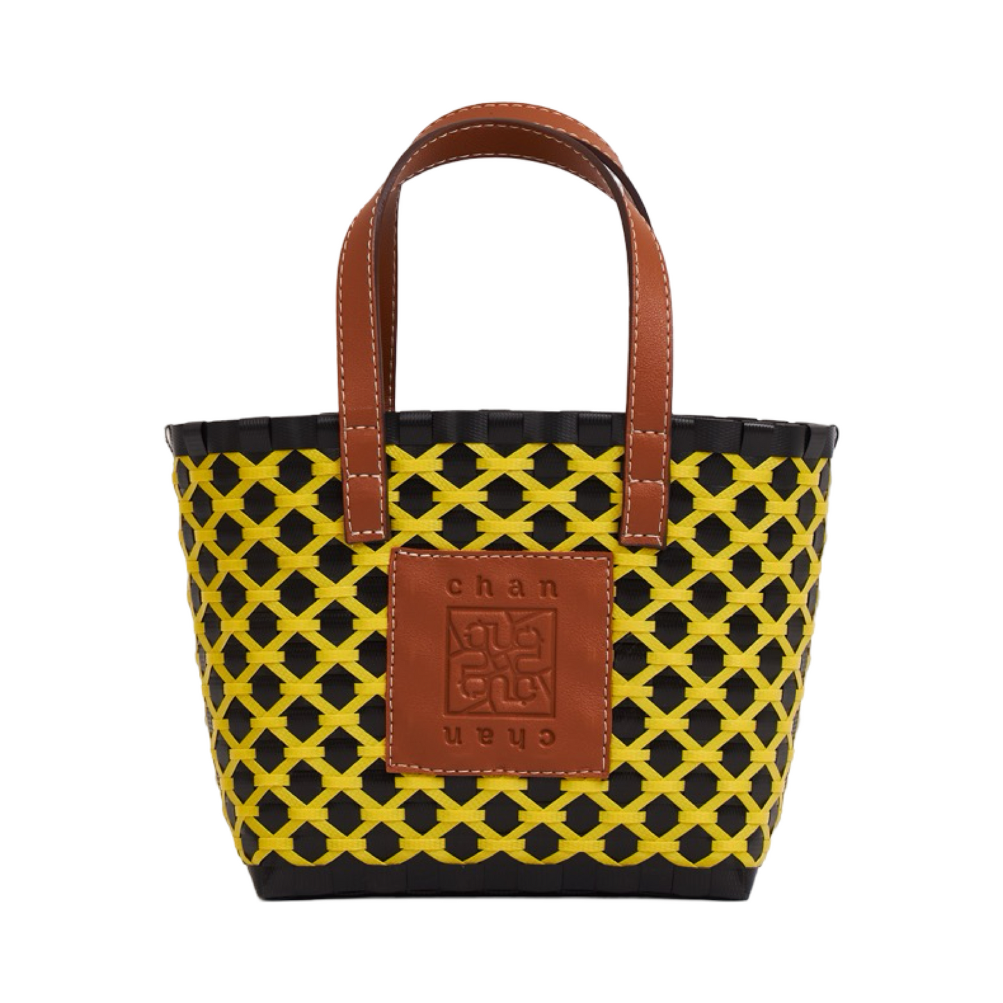 Thai Pattern Basket Bag M - Yellow