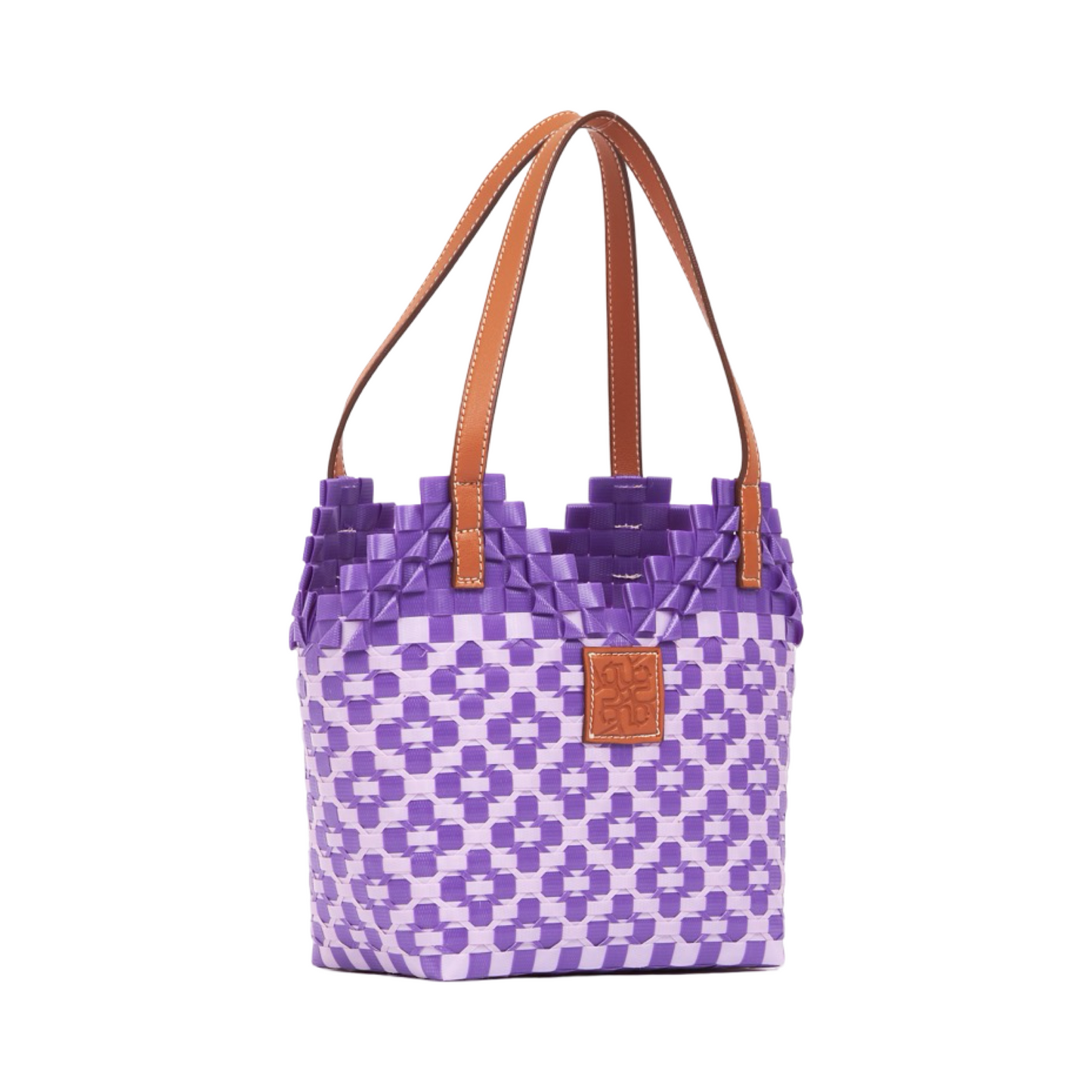 Thai Pattern Heart Basket Bag S - Purple